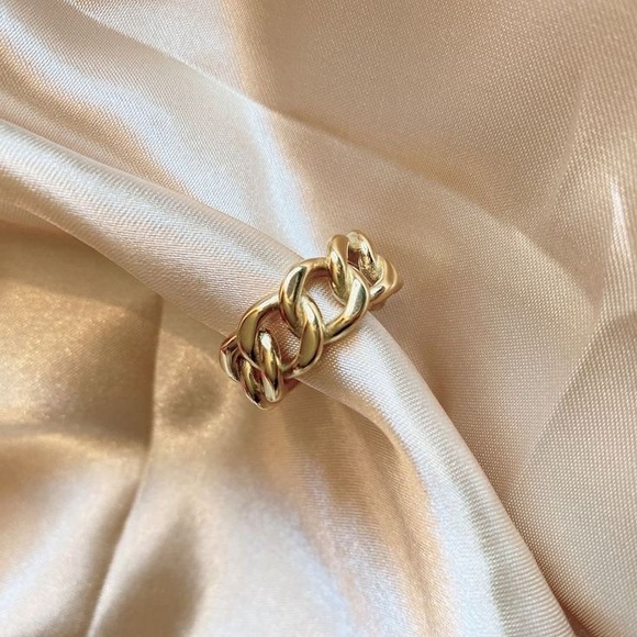 None Jewelry - Vermeil Link Chain Ring 925 sterling silver Gold